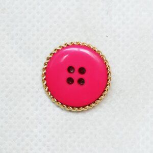 Handmade Pink Small Classic Button Pin Brooch
